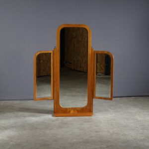 Oude houten kloosterspiegel 3-vlaks- Art Deco Jugenstil