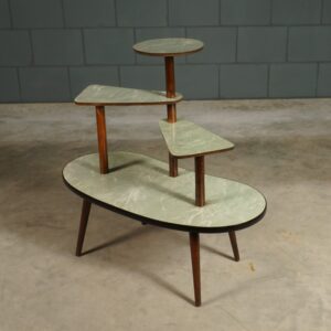 Vintage plantenstandaard/plantentafel - hout - formica - jaren 60