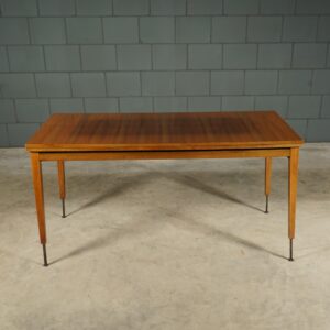 Vintage hoogglans notenhouten tafel - jaren 60