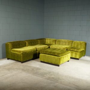 Mid-century modulaire hoekbank - velours groen - jaren 70