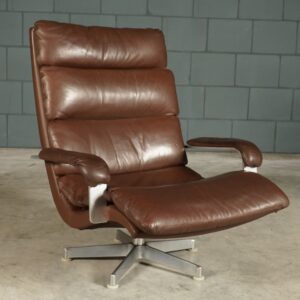 Loungefauteuil - bruin leder - Hans Kaufeld - jaren 60