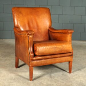 Vintage schaapsleren fauteuil - cognacbruin - Bendic International