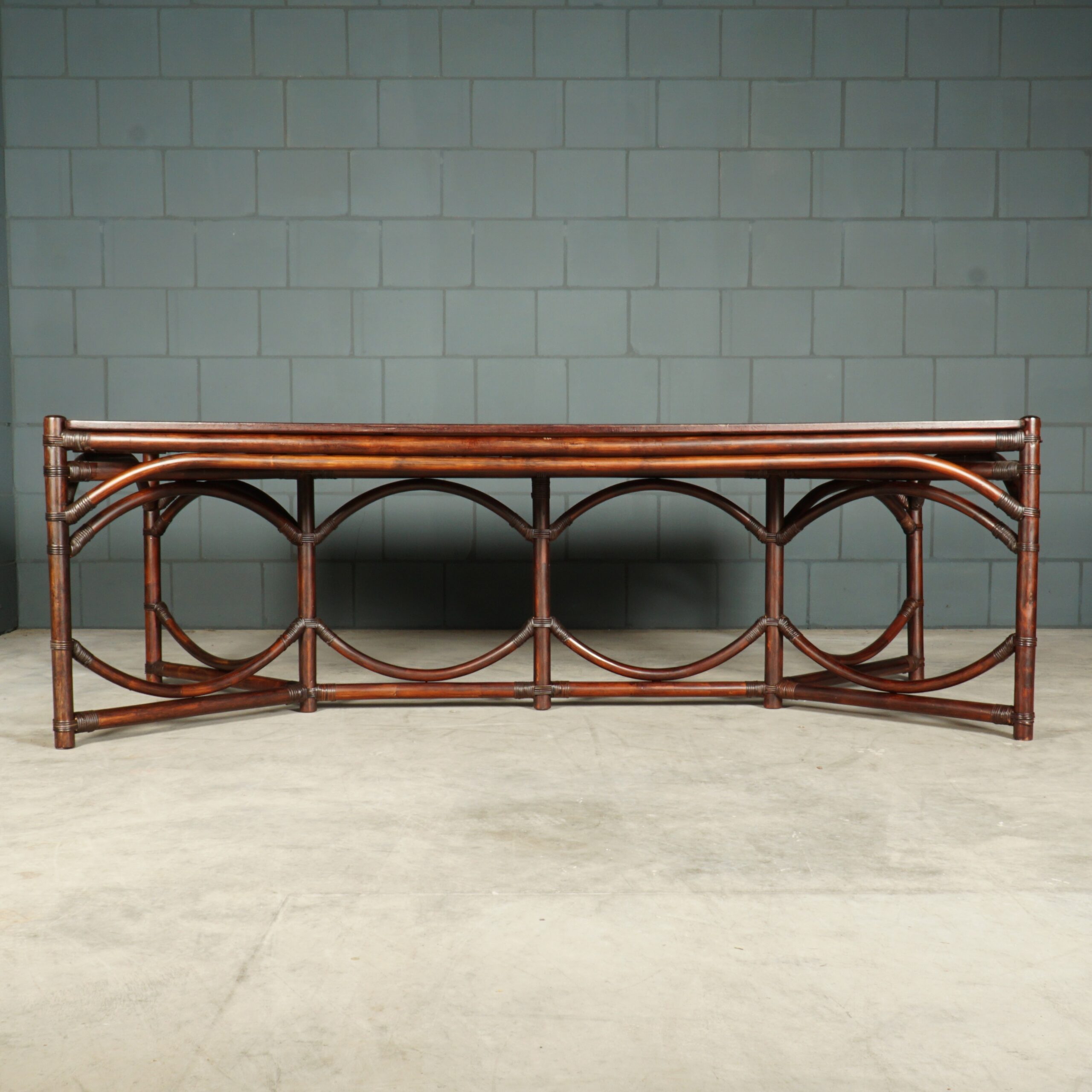 Vintage manou/bamboe eettafel XL