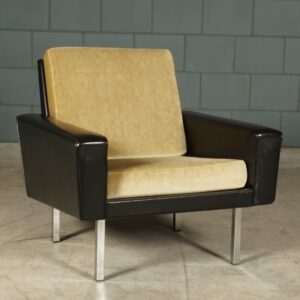 Vintage fauteuil - velours - jaren 60