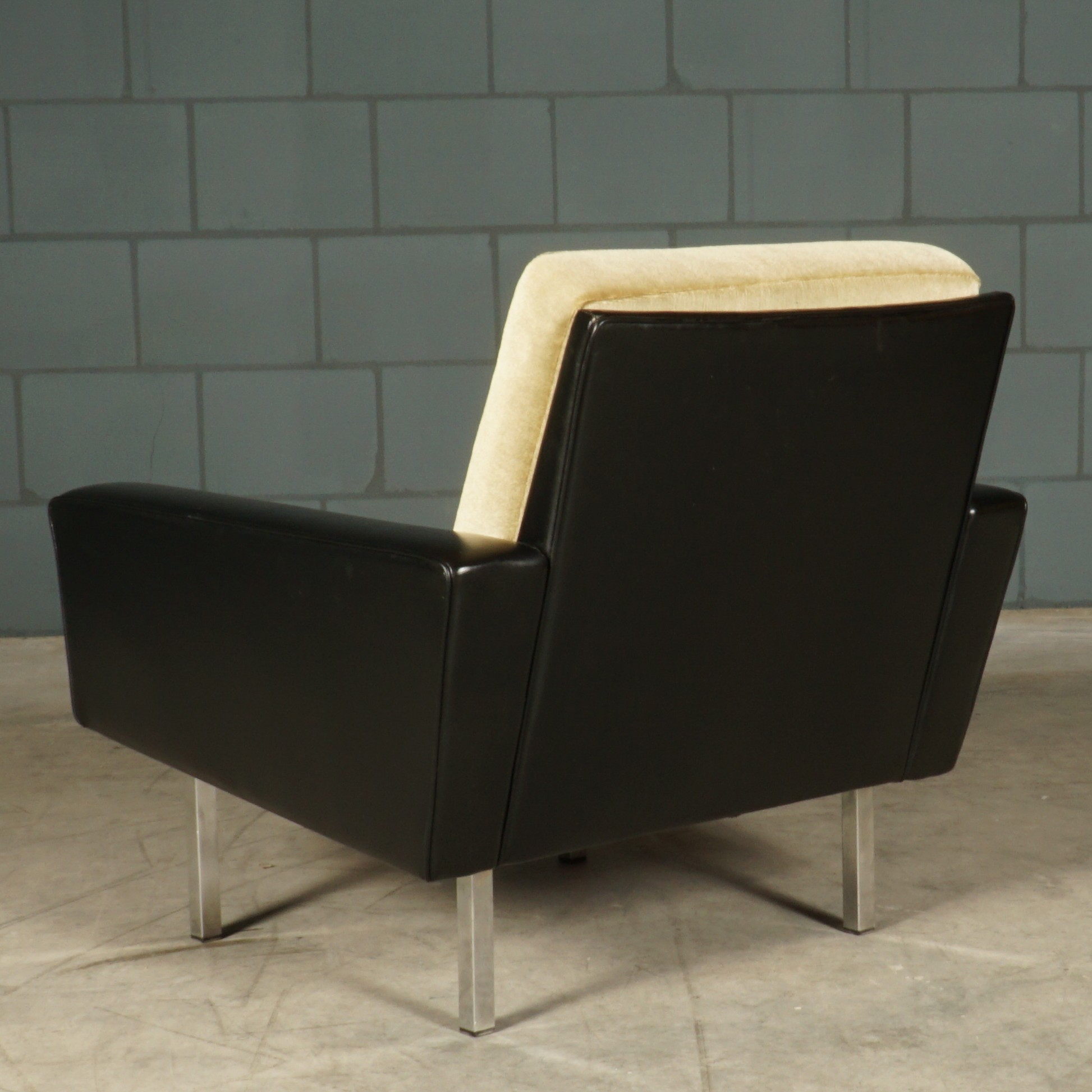 Vintage fauteuil - velours - jaren 60