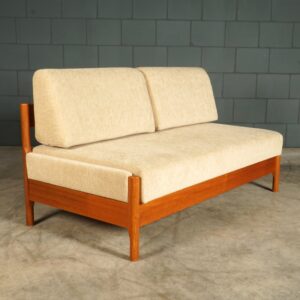 Vintage Deense klepbank - Den Blaa Fabrik - jaren 60