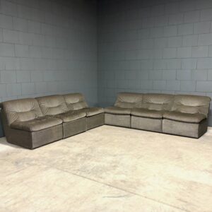 Mid-century modulaire bank - velours pepitastof - jaren 70