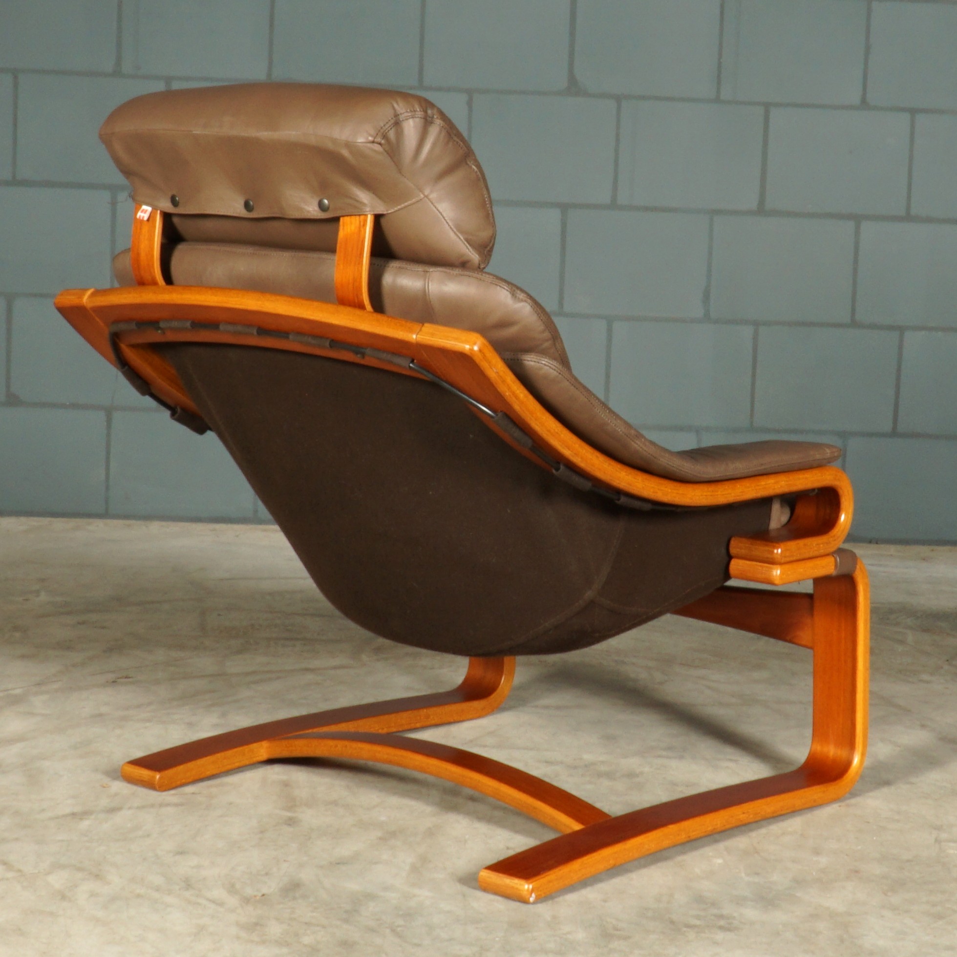 Deense “Apollo” fauteuil met hocker - Svend Skipper - jaren 70