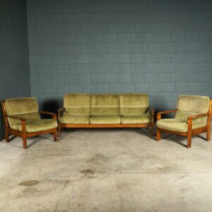 Vintage Deense zithoek/zitgroep - notenhout - jaren 60/70