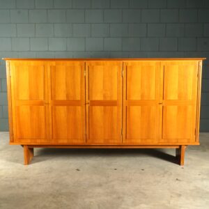 Vintage XL highboard - notenhout - jaren 60