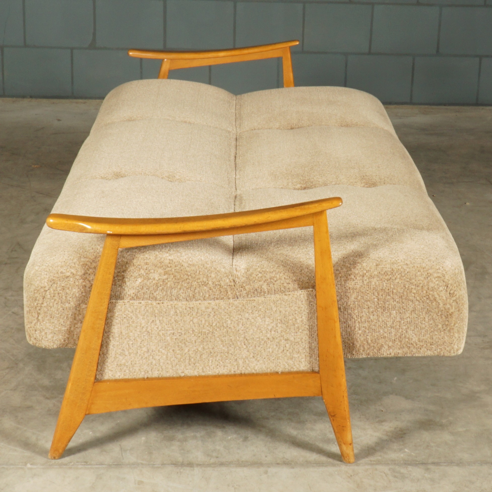 Vintage Deense slaapbank - notenhout - jaren 60