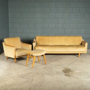 Vintage sofa/slaapbank met fauteuil – jaren 60
