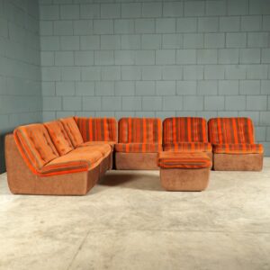 Midcentury modulaire zithoek/zitgroep - velours - jaren 70